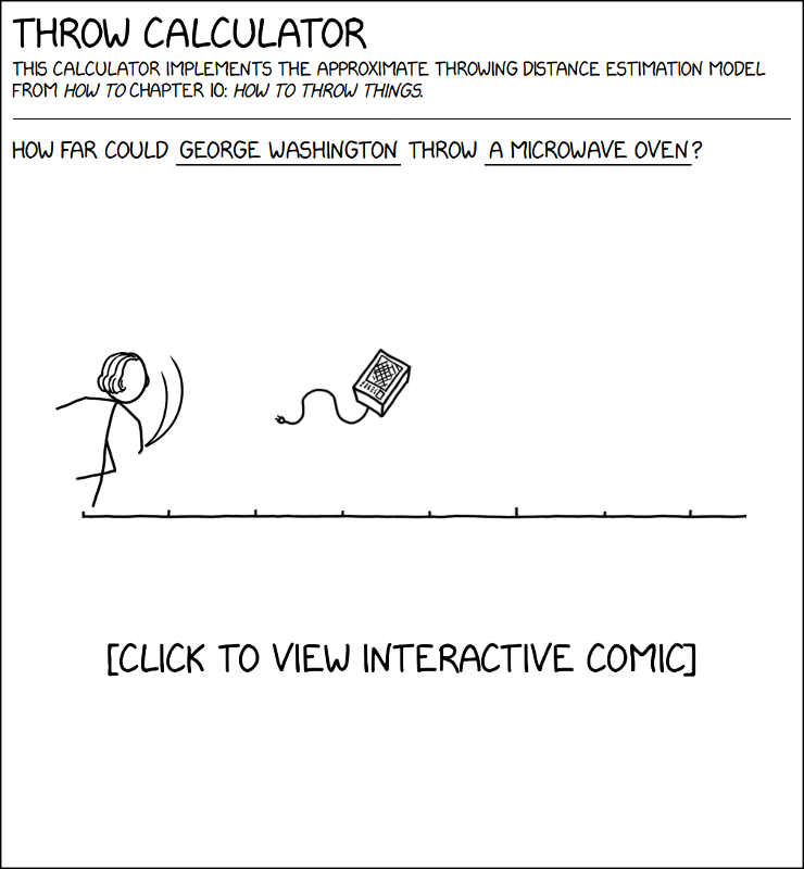 this calculator implements the simple throwing distance estimation model from the how to throw things chapter of the book how to