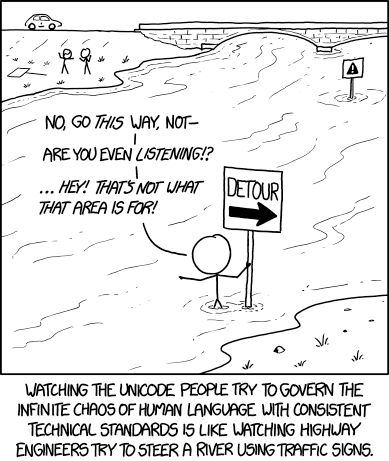 XKCD with an Engineer thinking he can control the flow of languages