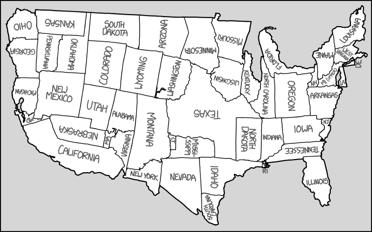 United States Map Filled In xkcd: United States Map