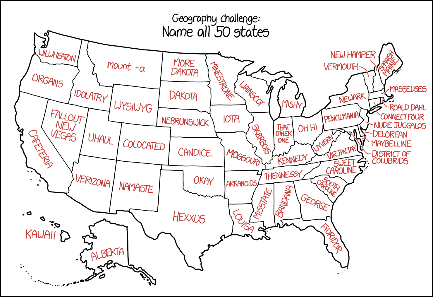 xkcd: US State Names