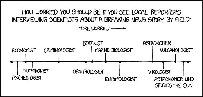 They always try to explain that they're called 'solar physicists', but the reporters interrupt with "NEVER MIND THAT, TELL US WHAT'S WRONG WITH THE SUN!"